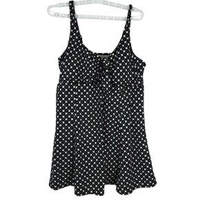 Croft&Barrow Black White Polka Dot Swim Dress Tankini Plus Size 20W